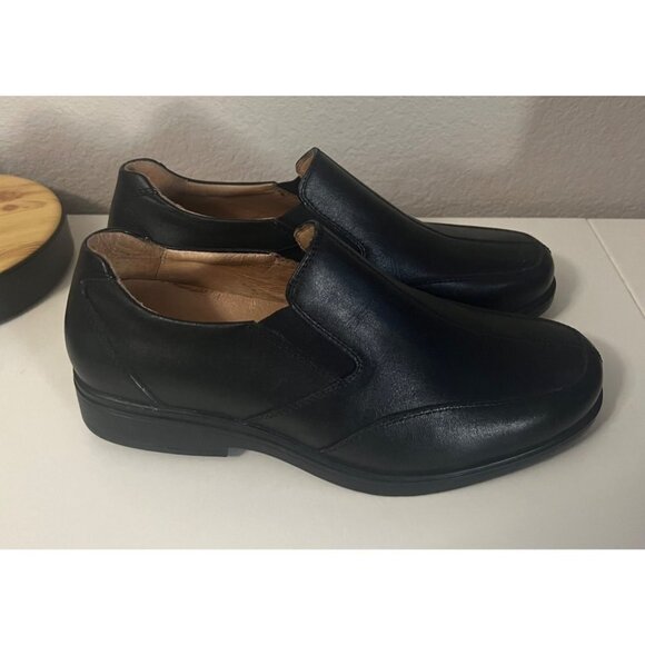 Gravity Defyer |‎ Patrik Black Leather Slip-on Dress Shoes Sz 8 TB825L